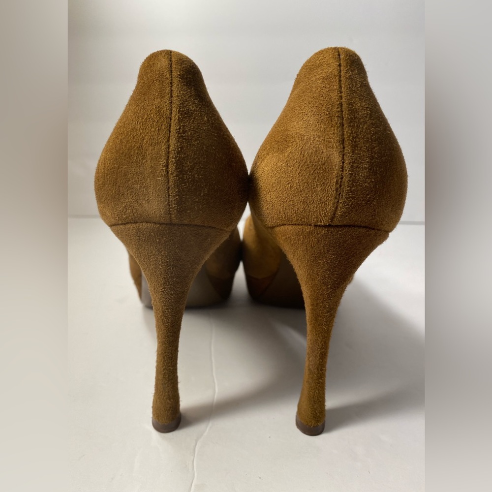 YSL Yves Saint Laurent tribtoo Suede Pumps Heels brown 36.5 - Picture 7 of 11